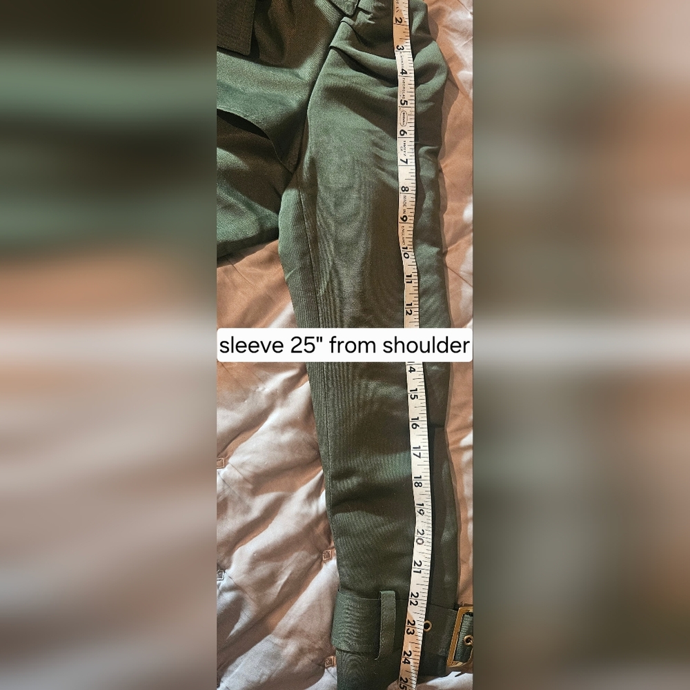 Louise Roe Olive Green Beautifully Lined Trench Coat - Picture 12 of 14